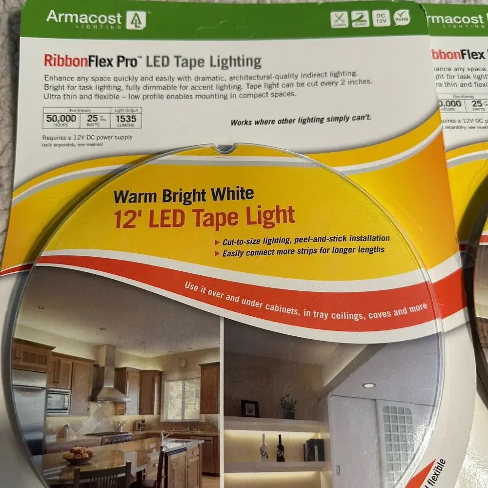 LED Tape Lighting 12', LED Power Supply, 2 in 1 LED Dimmer TWO PKG of EACH READ